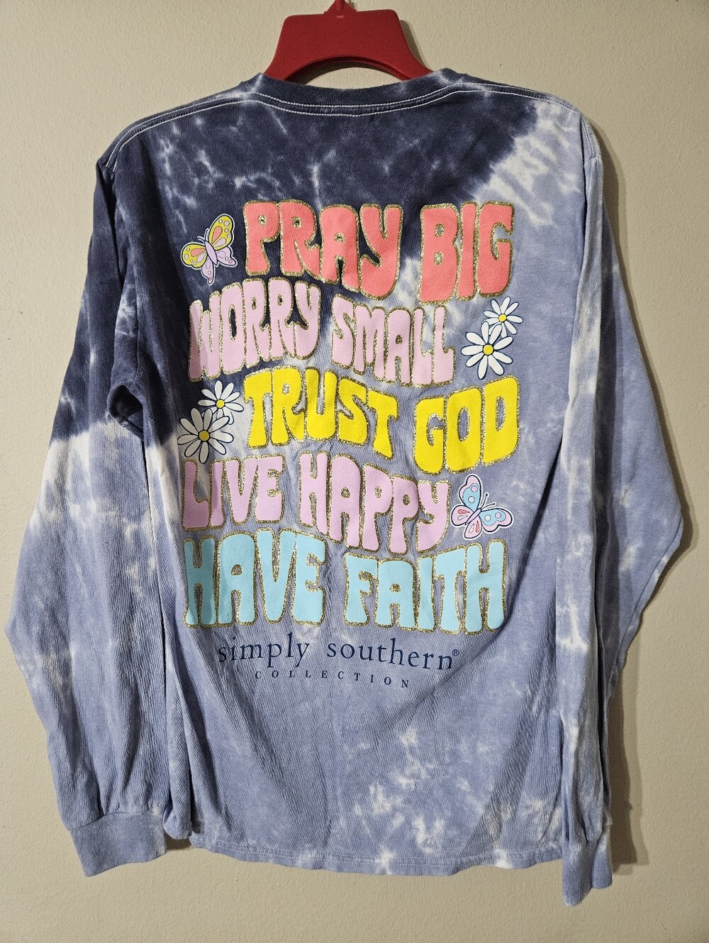 Simply Southern Tiedye Pray Big Tshirt Medium